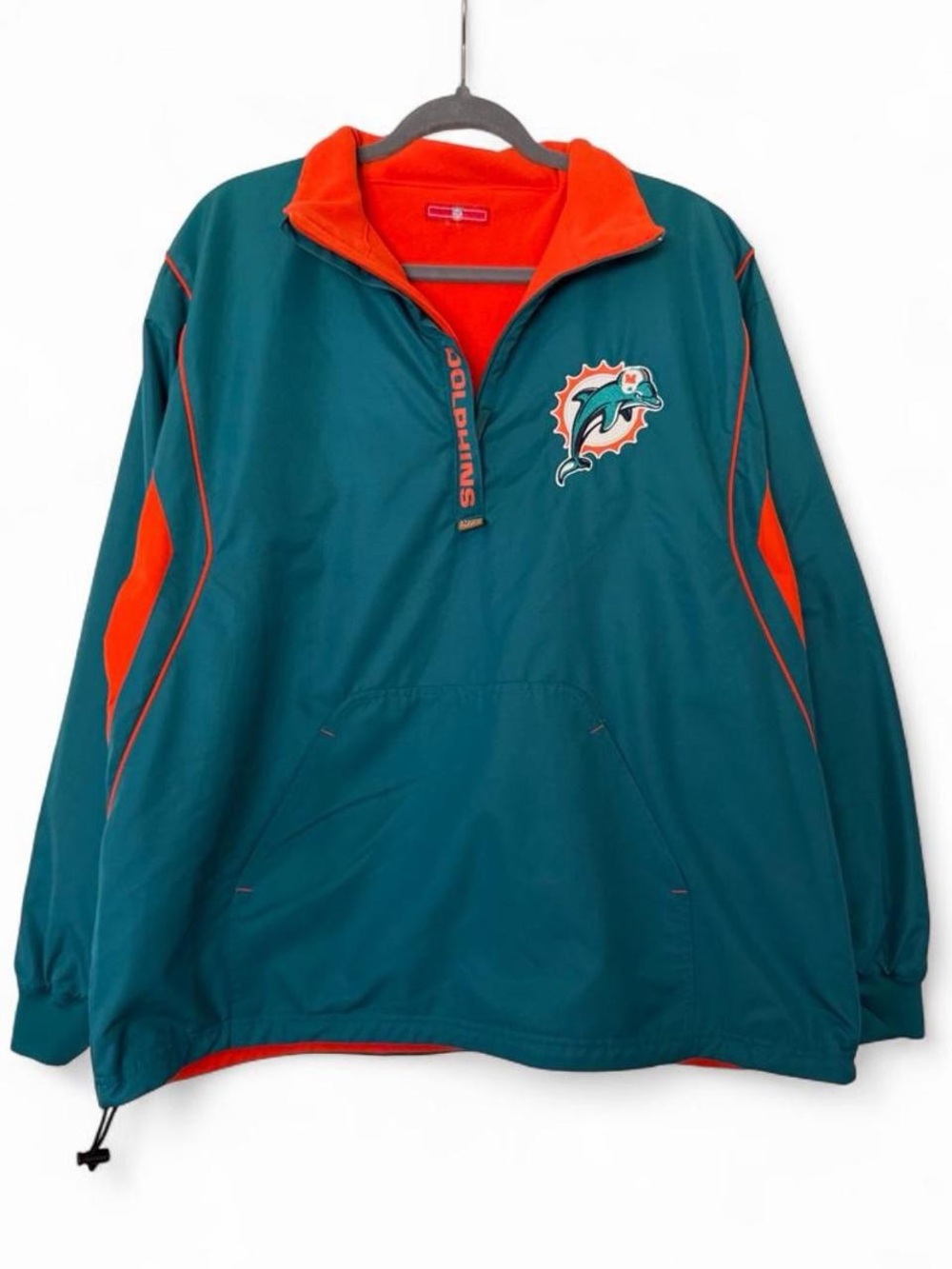 Vintage Miami Dolphins NFL reversible fleece lined windbreaker jacket size M